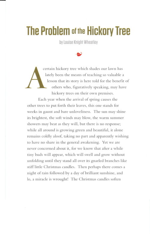 Louise Knight Wheatley, “The Problem of the Hickory Tree”