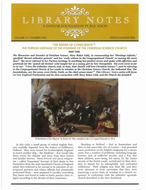 “‘The Rights of Conscience’: The Puritan Heritage of the Founder of the Christian Science Church,” Part One