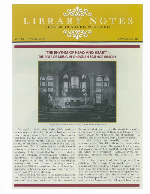 “‘The Rhythm of Head and Heart’: The Role of Music in Christian Science History”