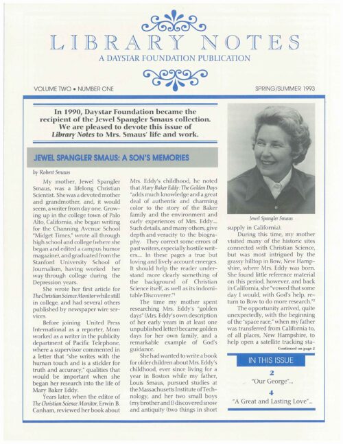 “Jewel Spangler Smaus: A Son’s Memories”