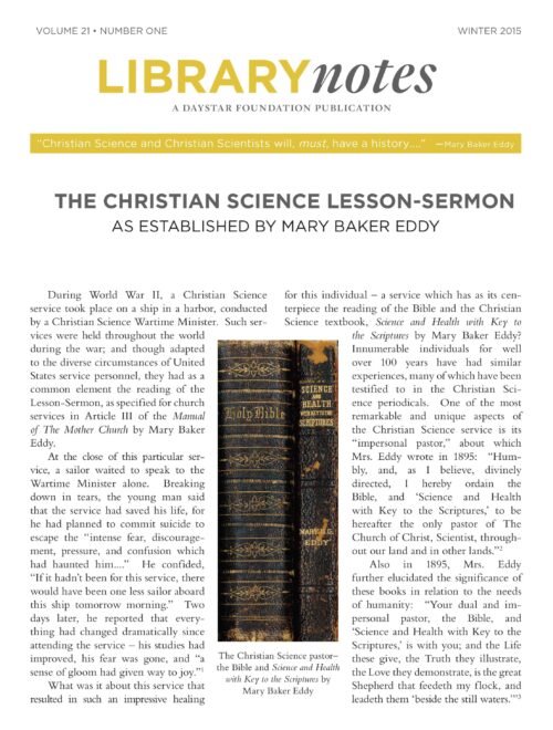 "The Christian Science Lesson-Sermon as Established by Mary Baker Eddy"