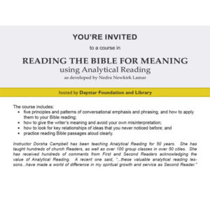 PAST EVENT: Reading the Bible for Meaning