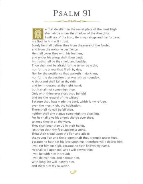 Frameable quote: Psalm 91