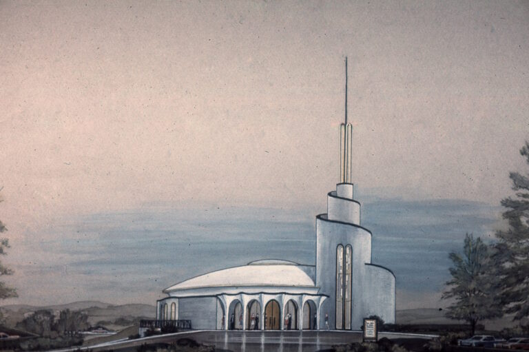 Presentation drawing, First Church of Christ, Scientist, Davenport, Iowa (unrealized), Charles Draper Faulkner, Jr., 1971