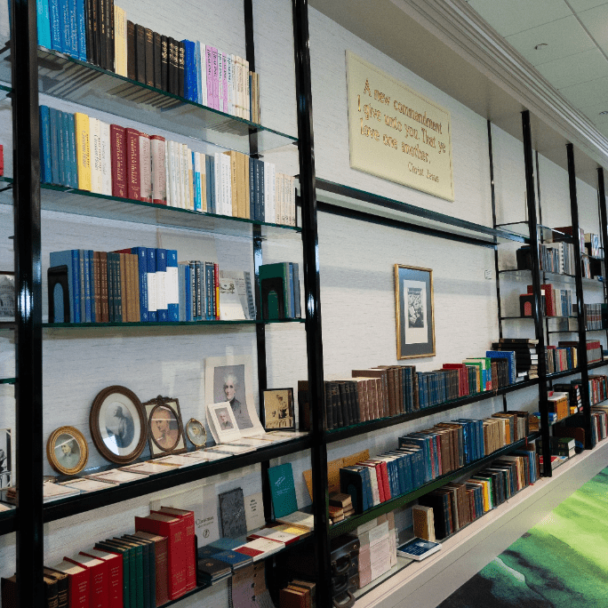 MLW book exchange shelves